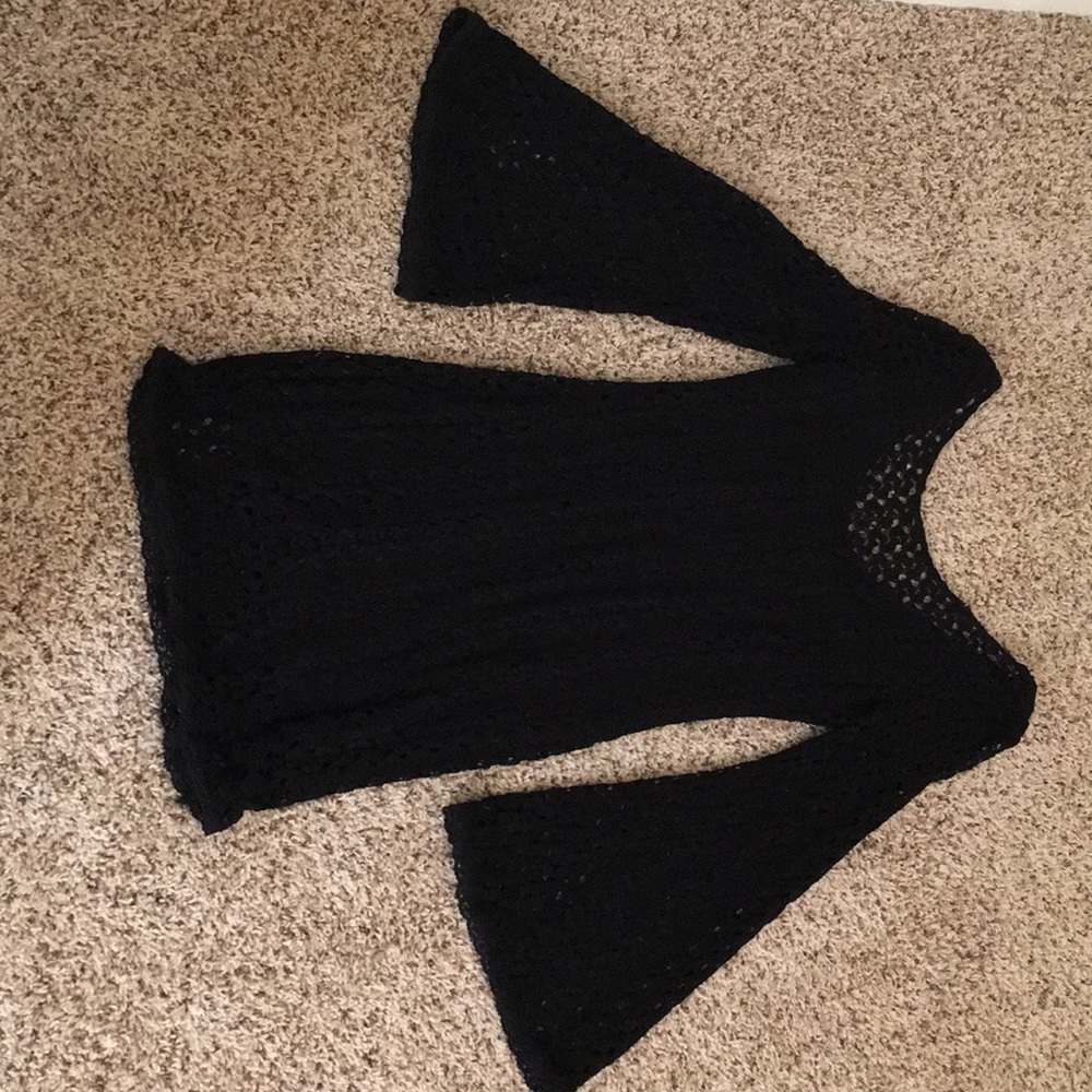 knitted flared sleeve dress